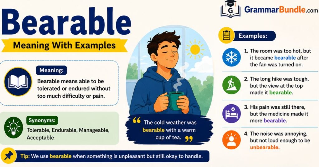 Bearable Meaning With Examples