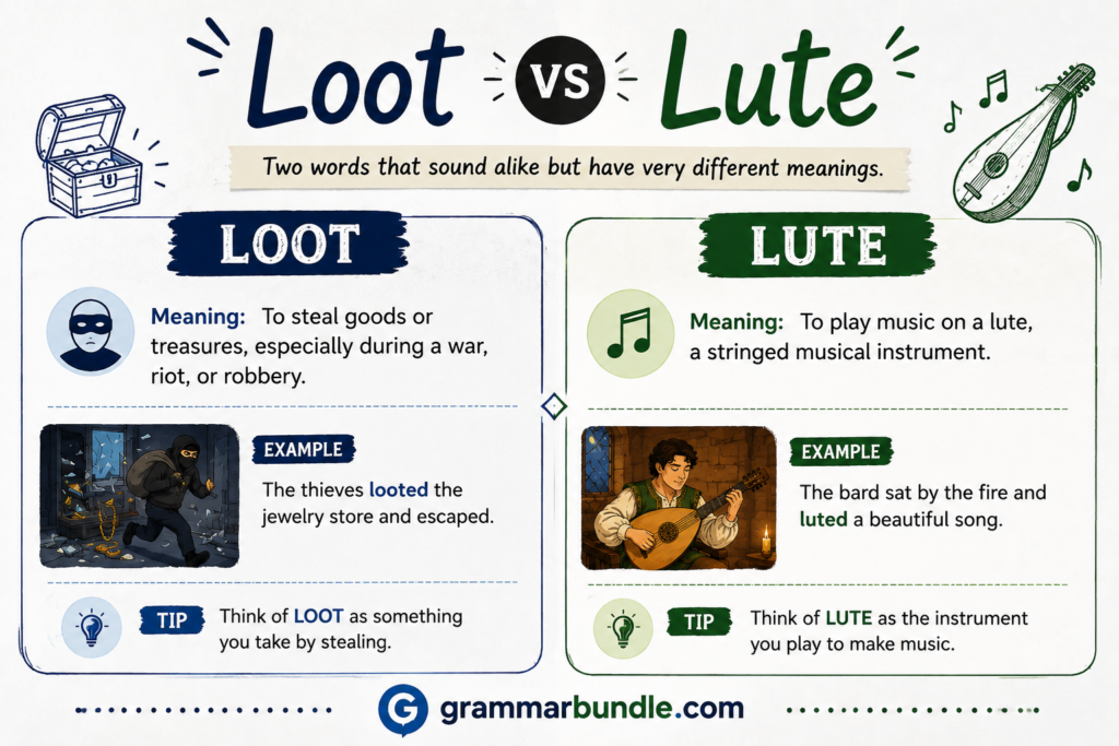 Loot vs Lute:Meaning and easy example