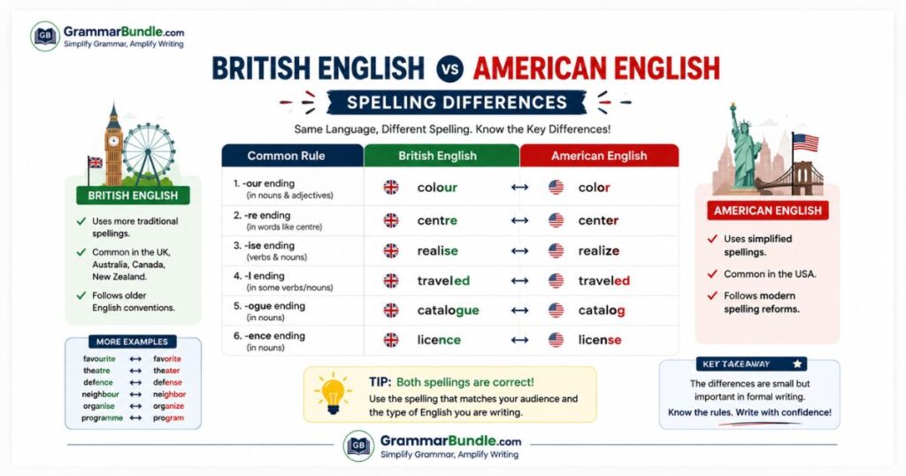 British English vs American English Spelling Differences