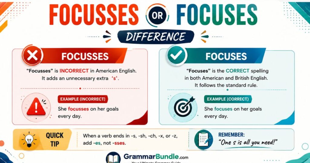 Focusses or Focuses Difference