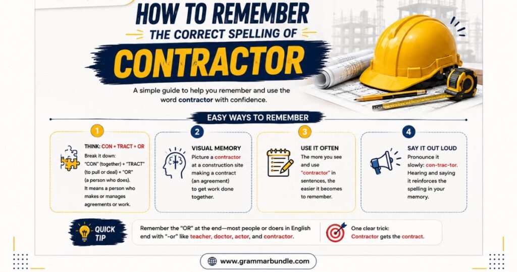 Tips to Remember the Spelling of "Contractor"