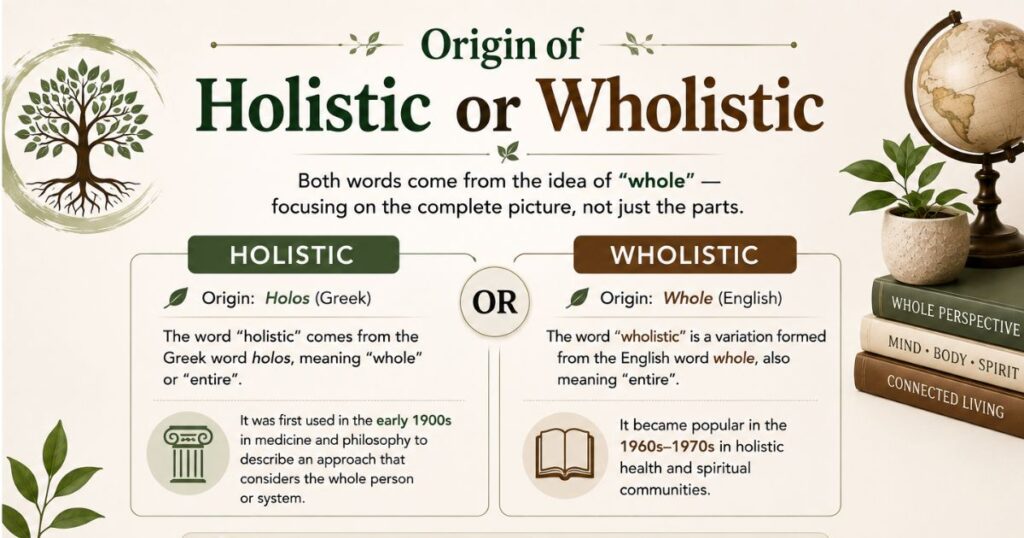 Origin of Holistic or Wholistic