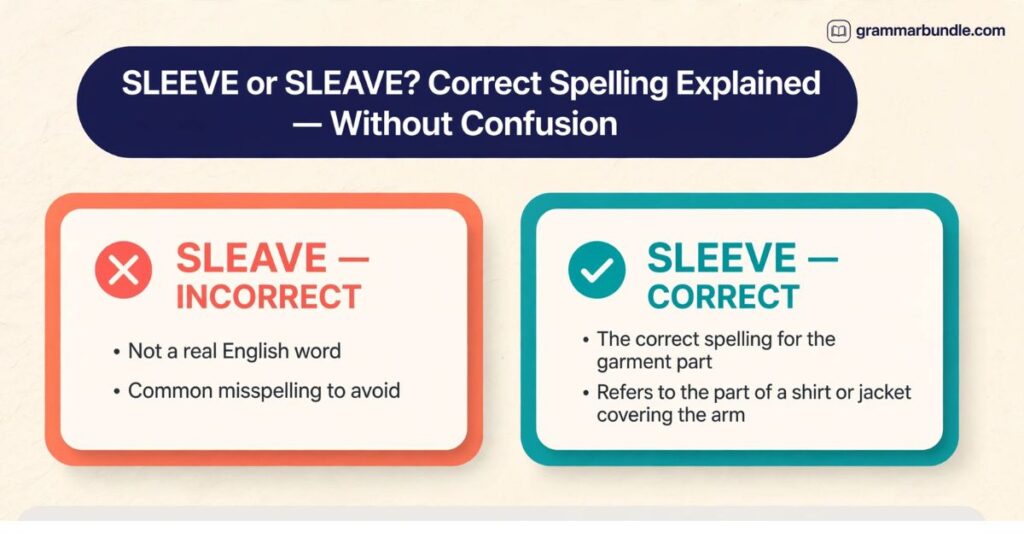 Sleave or Sleeve Correct Spelling Explained Without Confusion
