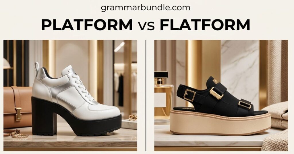 Platform meaning in shoes compared to flatform meaning