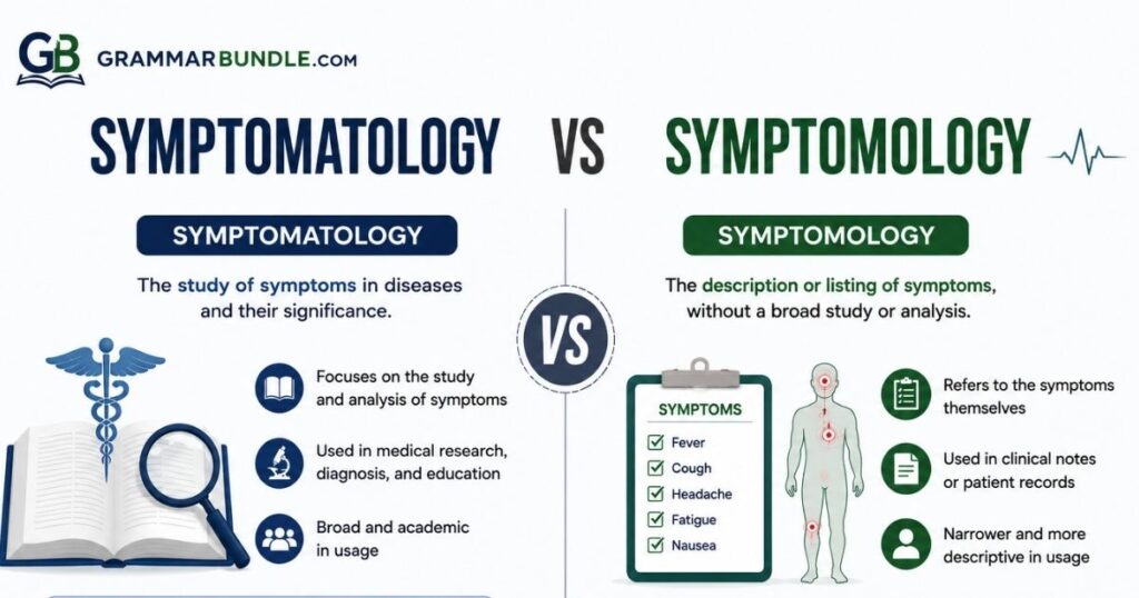 Symptomatology vs Symptomology in Medicine